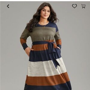 Color block Belted Dress